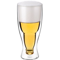 Verre à bière Pilsner en borosilicate soufflé à la main, double paroi, 400 ml (13,5 oz), résistant au congélateur, sans BPA, directement de l'usine