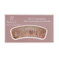 Vente en gros de faux ongles en acrylique faits à la main, courts, en forme d'amande, avec fleurs 3D, pré-conçus, logo personnalisable