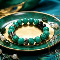 Bracelets cadeaux en pierres naturelles tendance, design original, turquoise, bracelets à perles tendance, bijoux de mode pour un usage quotidien