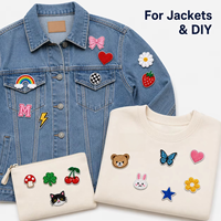 Lot de 30 écussons brodés écologiques aléatoires à thermocoller, motifs de dessins animés mignons pour vêtements, chapeaux, sacs à dos, appliques DIY, vente en gros
