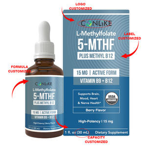 Gouttes de L-Méthylfolate 15 mg Plus <span class=keywords><strong>B12</strong></span>, compléments de Méthylfolate pour le soutien immunitaire et la gestion de l'énergie, liquide oral, OEM/ODM - Product Image 6