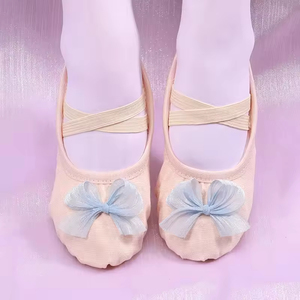 Zapatos de baile modernos para mujer <span class=keywords><strong>con</strong></span> lona y lazo sólido, <span class=keywords><strong>bailarinas</strong></span> de tacón <span class=keywords><strong>con</strong></span> <span class=keywords><strong>plataforma</strong></span> para ballet y actuación de Canvas Girl - Product Image 1