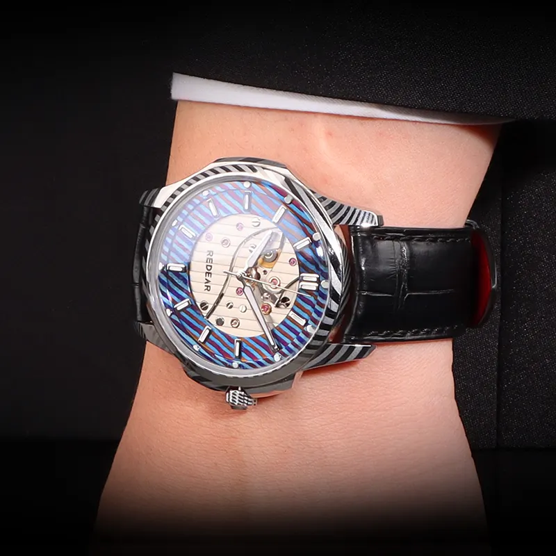 Mouvement automatique 2024 nouveau luxe hommes montres affaires montre-bracelet étanche hommes damas acier homme montre