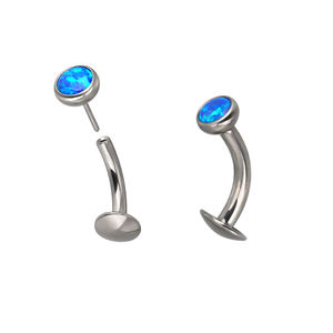 Vente en gros d'anneau de nombril sans fil en titane avec base convexe - Product Image 3