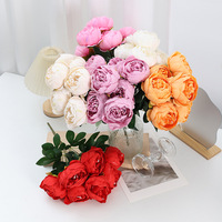 Bouquet de 7 fleurs artificielles en soie de pivoine violette pour la décoration de mariage, la fête des mères, Pâques, Noël, la Saint-Valentin