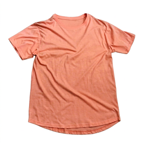 Camiseta de manga corta de algodón supersuave de color salmón serigrafiada con logotipo personalizado, camiseta de diseñador de talla grande para hombre, Camiseta holgada ajustada - Product Image 1
