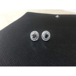 Ornaatis Diamond Stud <b>Earrings</b> 1.52 Cttw Round Cut White And Black Fancy Dark 10K Solid White Gold Screw <b>Back</b> - Product Image 2