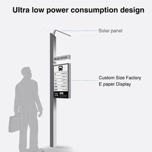 Pantalla en blanco y negro de tinta E de papel OEM personalizada, señal de parada de autobús al aire libre, pantalla exterior para adaptador de corriente de techo de coche o energía solar - Product Image 6