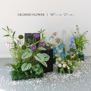 Fleurs artificielles en soie faites à la main <span class=keywords><strong>Monet</strong></span> Garden pour aménagement paysager, décoration, accessoires d'affichage commercial - Product Image 4