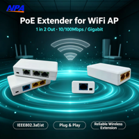 Répéteur/Extendeur PoE ANPA 3 Ports 10/100/1000 Mbps Plug and Play Empilable Montage sur Bureau/Mur IEEE 802.3af/at pour Caméra IP CCTV