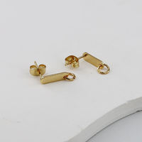Boucles d'oreilles clous rectangulaires mignonnes en acier inoxydable plaqué or 18 carats Gaovo, fournitures de fabrication de bijoux DIY unisexe pour fêtes et cadeaux