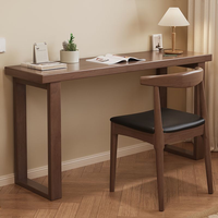 Bureau double en bois massif au design simple avec étagère, montage facile, banc de travail commercial pour usage de bureau