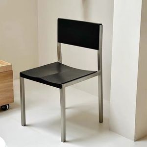 Silla de Comedor Contemporánea de Madera de Fresno con Estructura de Acero, Diseño Ligero <span class=keywords><strong>para</strong></span> Hogar, Bar, Hotel, Oficina y Sala de Estar - Product Image 1