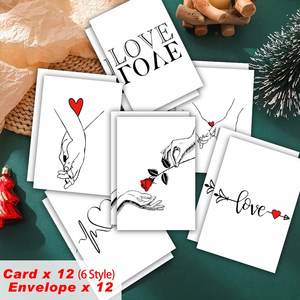 Tarjetas Minimalistas para el Día <span class=keywords><strong>de</strong></span> San Valentín, Tarjeta <span class=keywords><strong>de</strong></span> Felicitación Personalizable con Sobres, Tarjeta <span class=keywords><strong>de</strong></span> Aniversario para Enamorados, <span class=keywords><strong>Parejas</strong></span> y <span class=keywords><strong>Amigos</strong></span> - Product Image 2