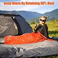 Sac de couchage thermique imperméable portable, sac de survie en mylar d'urgence