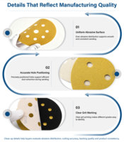 Disque abrasif en zircone jaune corindon de 5 à 6 pouces avec fixation auto-agrippante pour le décapage de peinture - Vente en gros