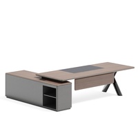 Bureau de direction moderne de luxe en PVC stratifié avec armoire Table de travail en bois de haute qualité Mobilier de bureau Design modulaire