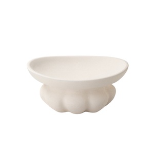 Assiettes ovales en céramique nordique transfrontalière, assiettes à dîner solides, plateaux de rangement pour fruits avec design à pied haut pour <span class=keywords><strong>table</strong></span> basse de salon - Product Image 5