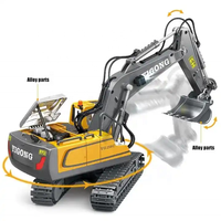 Juguete de Construcción de Aleación RC: Bulldozer con Luces LED y Sonido, Modelo de Bulldozer RC, Juguetes de Coche Excavadora RC