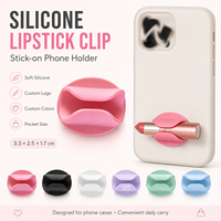 Zelfklevende siliconen lippenstift houder voor telefoon achterkant universele lippenbalsem hoesje telefoonhoesje accessoire draagbare make-up tool