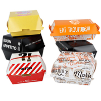 Vente en gros Emballage alimentaire en papier cartonné personnalisé pour la protection de l'environnement Boîte de hamburger frites poulet frit résistant à l'huile