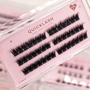 Thamel 30 Clusters Nature Soft Invisible Band Wholesale Handmade Beauty Precut Eyelashes Faux Cils Lash Strips Cases