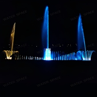 Desain Air Mancur Besar untuk Luar Ruangan, Air Mancur Tirai Air Digital, Kolam Air Mancur, Pemasangan Cerdas di Tempat