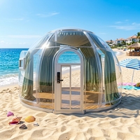 Maison de jardin modulaire préfabriquée en PC transparente, écologique, imperméable, pour l'extérieur, avec un toit en forme de ciel étoilé, à une seule couche, pour toutes les saisons