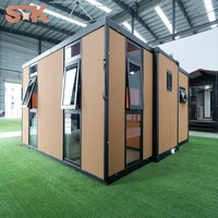 Casa Contenedor Prefabricada Expandible de Lujo de 20 pies con Panel Solar, 3-4 Dormitorios y Baño para Uso en Apartamentos al Aire Libre