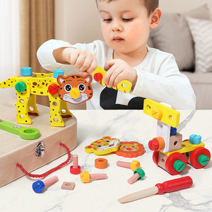Jeu d'outils en bois Montessori pour enfants, ensemble d'animaux, jeu d'imitation, outils pour les jeunes enfants, entraînement de la motricité fine, de la mémoire et du cerveau - Product Image 3