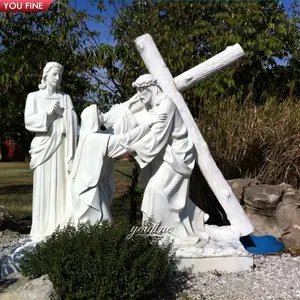 Религиозное украшение мраморная статуя мария и Иисус