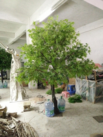 Grand arbre artificiel en fibre de verre pour décoration intérieure, faux arbre d'érable japonais rouge automnal