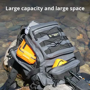 Sac à dos et sac bandoulière multifonctionnel Luya en PVC pour ranger les équipements de pêche, sac de rangement pour cannes à pêche, pour campeurs et pêcheurs - Product Image 3