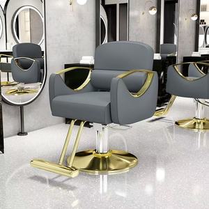 Fauteuil de Barbier Moderne de Luxe Réglable en Cuir Synthétique, Mobilier de Salon, Construction en Acier Inoxydable, Rotation à 360 Degrés, pour Salle à Manger et École - Product Image 3