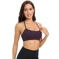 Soutien-gorge de sport Y Strap à maintien moyen, push-up, respirant, séchage rapide, bretelles croisées, antichoc, pour le yoga et l'entraînement en salle de sport