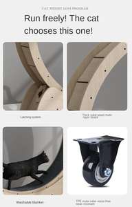 2024 Interaktive Anti-Depression Eiche Faserplatte Holz Haustier Profil Übung Laufrad Katze Haustier Hund Spaß Laufband - Product Image 6