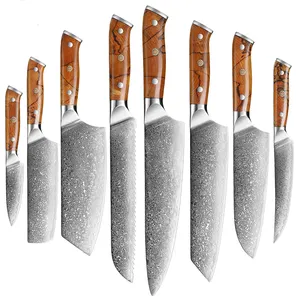 XITUO 주방 칼 세트 전문 다마스커스 스틸 VG10 요리사 칼 슬라이스 고기 칼 초밥 생선 액세서리 도구 선물