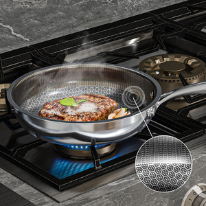 High Quality Modern Non-stick Coating Glass Cover Honeycomb Design Triply Stainless Steel 6-Piece Dishwasher Safe Cookware <b>Set</b> - Product Image 5