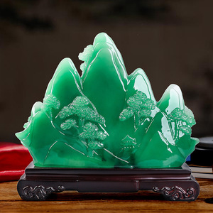 Smooth Sailing Imitation Jade Ornament Resin Sailboat Office <b>Desk</b> Decor Feng Shui Gift - Product Image 3