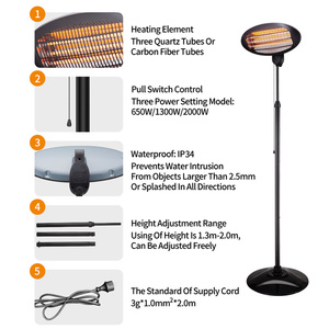 เครื่องทำความร้อนกลางแจ้งแบบอินฟราเรดไฟฟ้าขายดี - Product Image 2