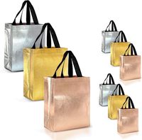 Sac à main en tissu non tissé de Offres Spéciales tendance Sac fourre-tout pliable réutilisable Sac à provisions à poignée avec logo imprimé personnalisé