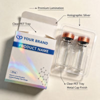 Benutzerdefiniertes Logo 10ml Glasfläschchen Doppelpack Weiße Kartonbox Kunststoffeinsatz Kosmetikverpackung Vinyl-Etiketten