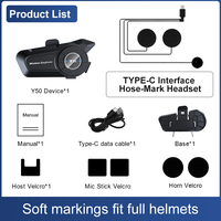Casque Moto Sans Fil Y50 Étanche avec Autonomie Super Longue et Réponse Automatique pour Casque de Moto