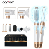 Sèche-cheveux 7-en-1 110000 tr/min, brosse volumisante, lissante et bouclante, ions négatifs, filtre magnétique, kit de salon professionnel en gros