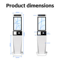 Terminal de paiement intelligent vertical tout-en-un professionnel, écran 21,5 pouces 1920x1080, processeur Intel Core I5, 8 Go de RAM, 256 Go de SSD