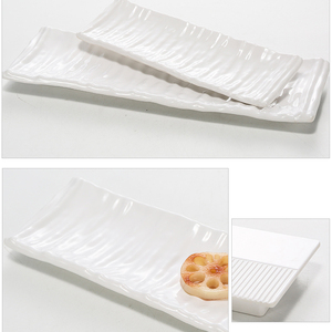 Chất lượng cao giá rẻ số lượng lớn tấm ăn tối Melamine hình chữ nhật màu trắng tấm món ăn cho nhà hàng khách sạn nhà - Product Image 6