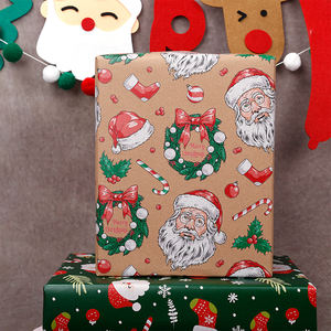 Papel Kraft de Navidad al por mayor de fábrica 2025, papel de regalo de 50*70 cm - Product Image 2