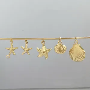 Fashion Gold Filled Starfish Necklace Charms for Jewelry Necklace DIY Making Seashell Pendant