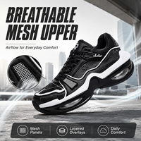Prêt à expédier : Baskets rehaussantes de 5 cm pour hommes, respirantes en maille, avec coussin d'air, style chunky décontracté