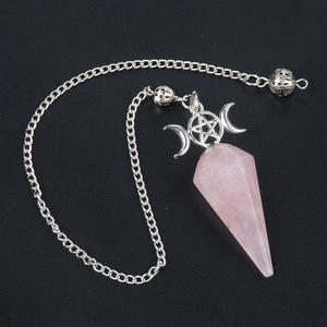 Péndulo de Cristal Grabado con Ángel para Adivinación y Radiestesia, Amatista Natural, Cuarzo Rosa, Sanación Reiki, Colgantes de Piedras Preciosas, Brujería - Product Image 4